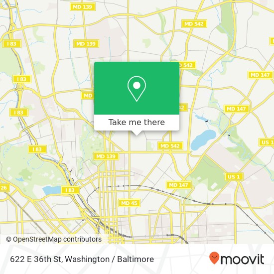 622 E 36th St, Baltimore, MD 21218 map