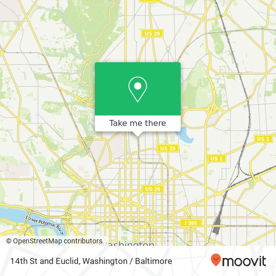 14th St and Euclid, Washington, DC 20009 map