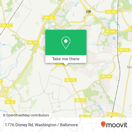 Mapa de 1776 Disney Rd, Severn, MD 21144