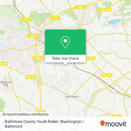 Mapa de Baltimore County Youth Ballet, Bedford Rd