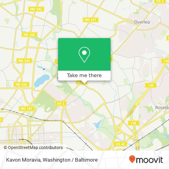 Mapa de Kavon Moravia, Baltimore, MD 21206