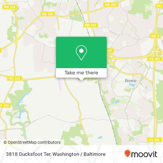 Mapa de 3818 Ducksfoot Ter, Bowie, MD 20721