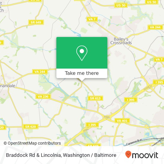 Mapa de Braddock Rd & Lincolnia, Alexandria, VA 22312