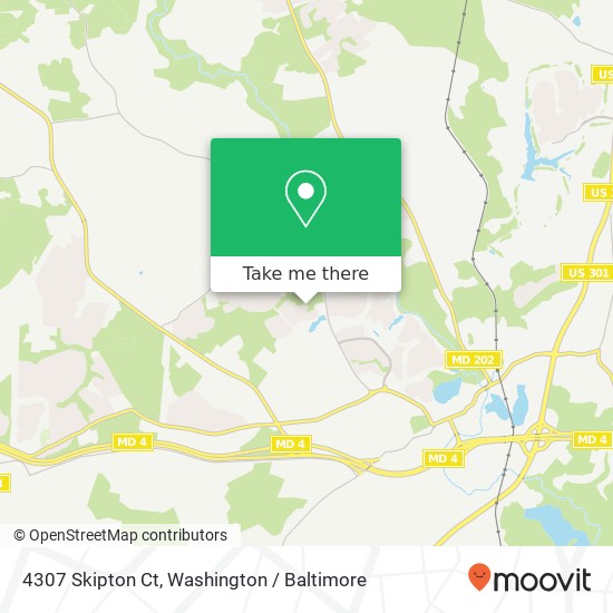 Mapa de 4307 Skipton Ct, Upper Marlboro, MD 20772