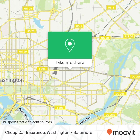 Mapa de Cheap Car Insurance, 712 H St NE