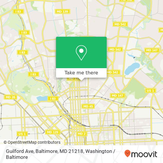 Mapa de Guilford Ave, Baltimore, MD 21218