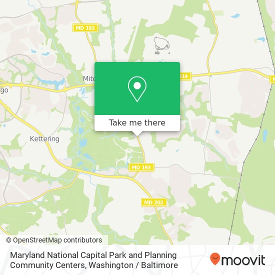 Mapa de Maryland National Capital Park and Planning Community Centers, 431 Watkins Park Dr