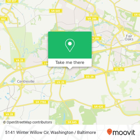 Mapa de 5141 Winter Willow Cir, Fairfax, VA 22030