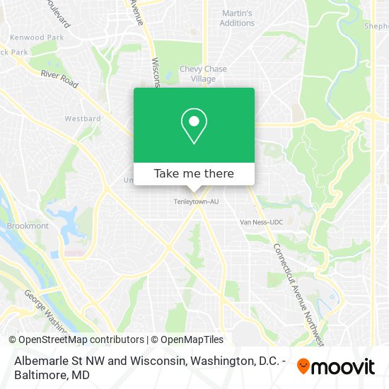 Albemarle St NW and Wisconsin map