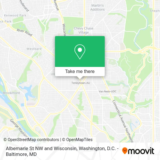 Mapa de Albemarle St NW and Wisconsin