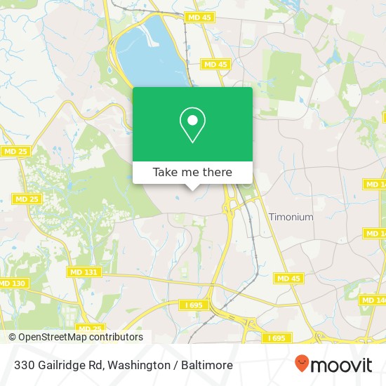 Mapa de 330 Gailridge Rd, Lutherville Timonium, MD 21093
