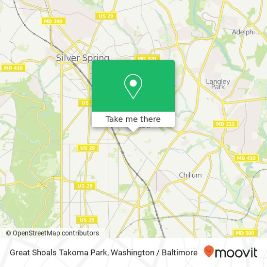 Great Shoals Takoma Park map