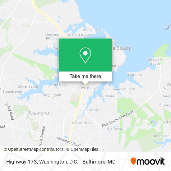 Mapa de Highway 173, Pasadena, MD 21122