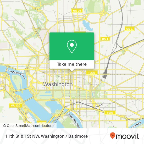 Mapa de 11th St & I St NW, Washington, DC 20001