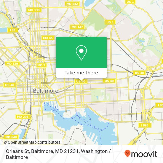 Mapa de Orleans St, Baltimore, MD 21231
