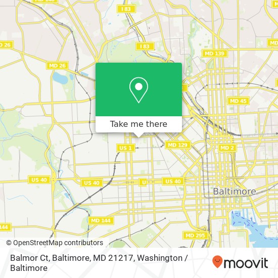 Balmor Ct, Baltimore, MD 21217 map