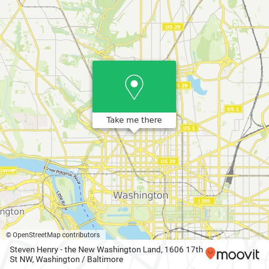 Steven Henry - the New Washington Land, 1606 17th St NW map