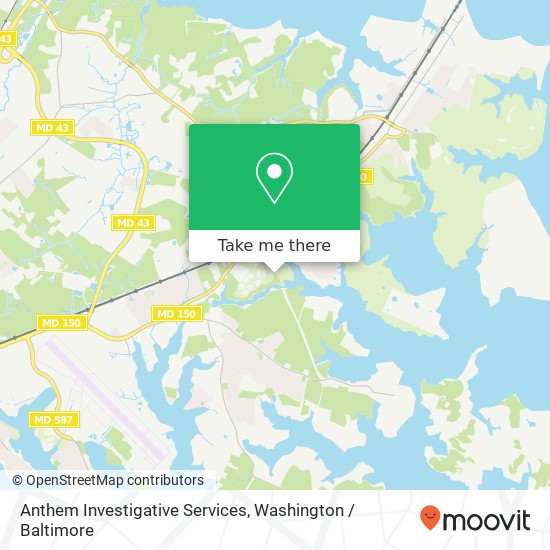 Mapa de Anthem Investigative Services, Middle River, MD 21220