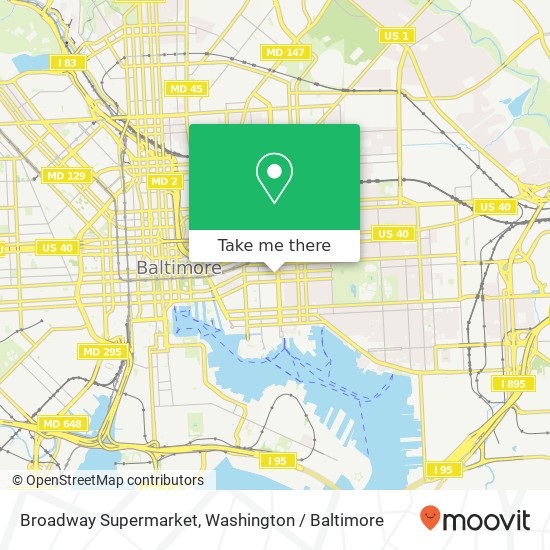 Mapa de Broadway Supermarket, 108 S Broadway