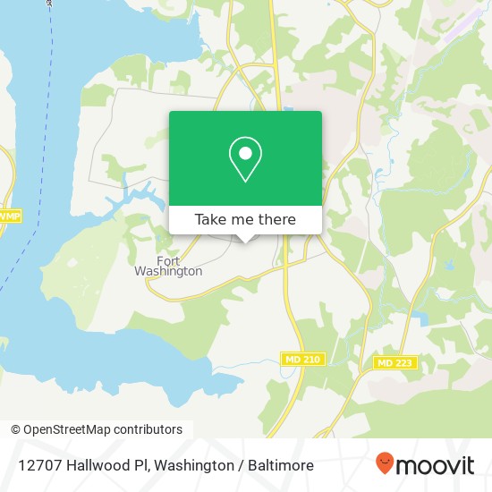 Mapa de 12707 Hallwood Pl, Fort Washington, MD 20744