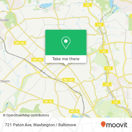 Mapa de 721 Paton Ave, Baltimore, MD 21215