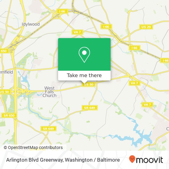 Mapa de Arlington Blvd Greenway, Falls Church, VA 22042