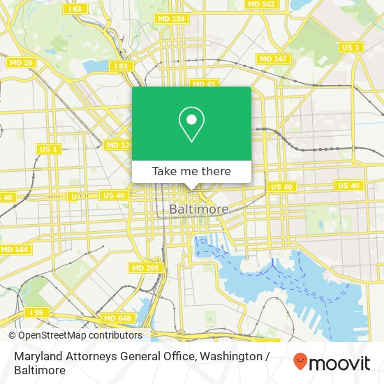 Maryland Attorneys General Office, N Calvert St map