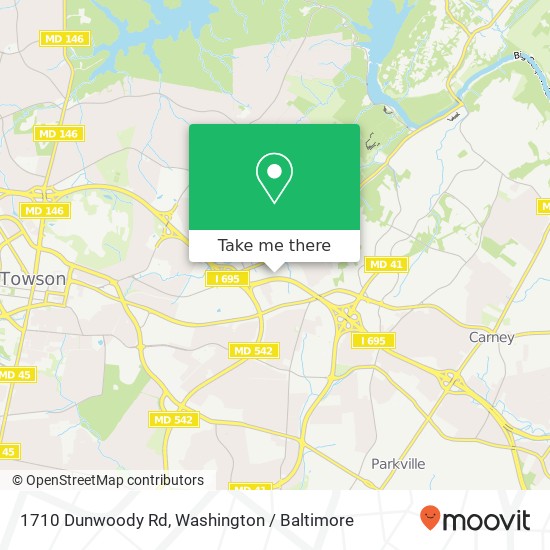 Mapa de 1710 Dunwoody Rd, Parkville, MD 21234