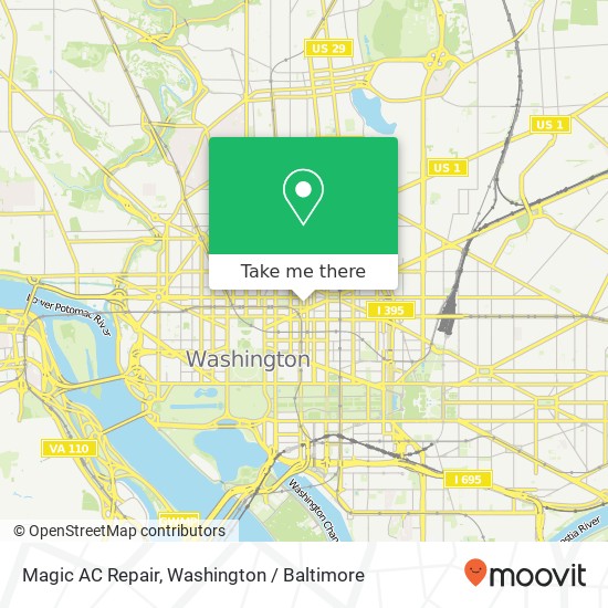 Mapa de Magic AC Repair, 1101 New York Ave NW