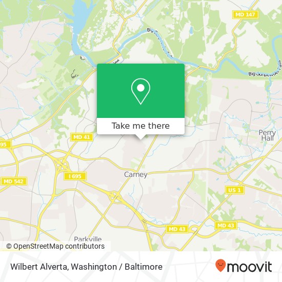 Mapa de Wilbert Alverta, Parkville, MD 21234