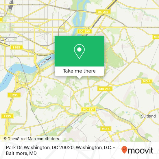 Park Dr, Washington, DC 20020 map