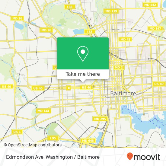 Mapa de Edmondson Ave, Baltimore, MD 21217