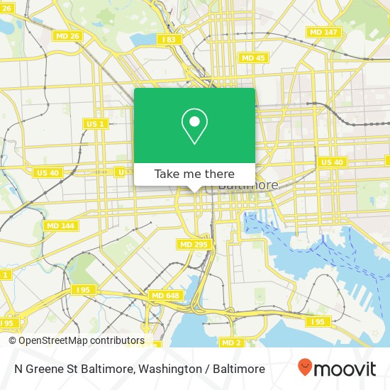 Mapa de N Greene St Baltimore, Baltimore, MD 21201