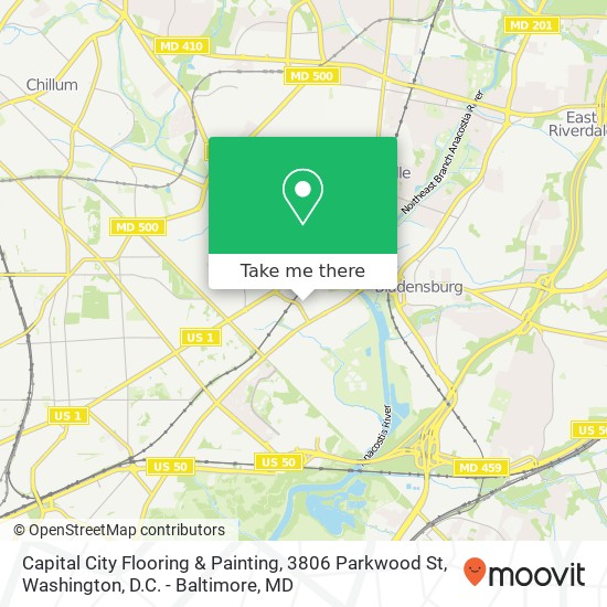 Mapa de Capital City Flooring & Painting, 3806 Parkwood St