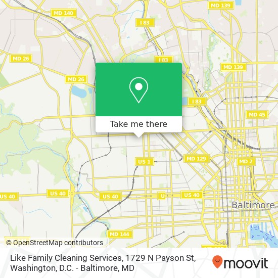 Mapa de Like Family Cleaning Services, 1729 N Payson St