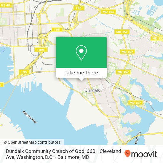 Mapa de Dundalk Community Church of God, 6601 Cleveland Ave