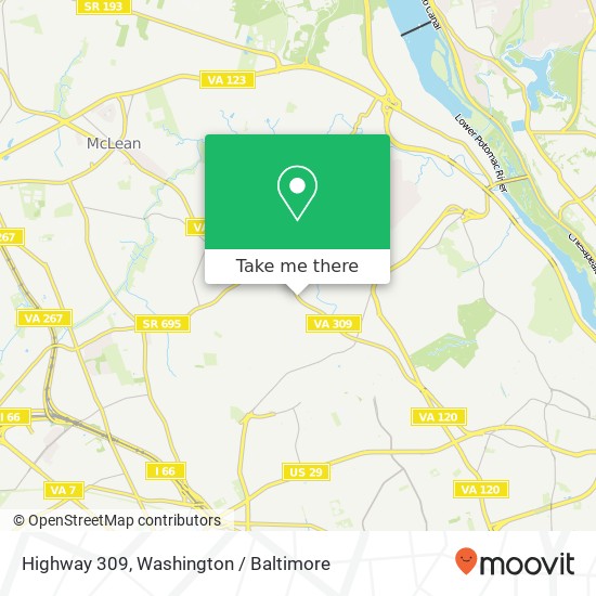 Mapa de Highway 309, McLean, VA 22101
