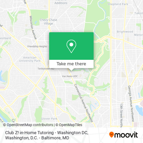 Club Z! in-Home Tutoring - Washington DC map