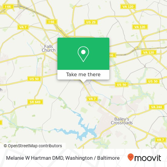 Mapa de Melanie W Hartman DMD, 6212 Leesburg Pike