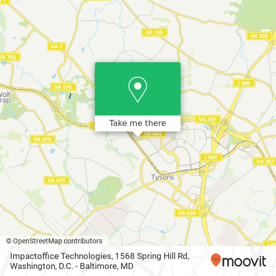 Impactoffice Technologies, 1568 Spring Hill Rd map