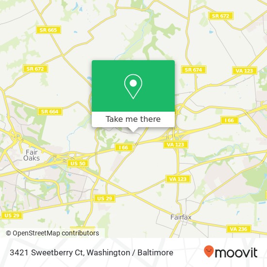 Mapa de 3421 Sweetberry Ct, Oakton, VA 22124