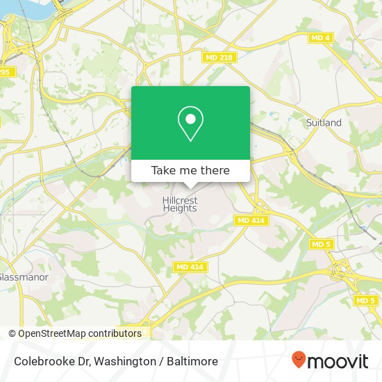 Mapa de Colebrooke Dr, Temple Hills, MD 20748