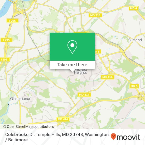 Colebrooke Dr, Temple Hills, MD 20748 map