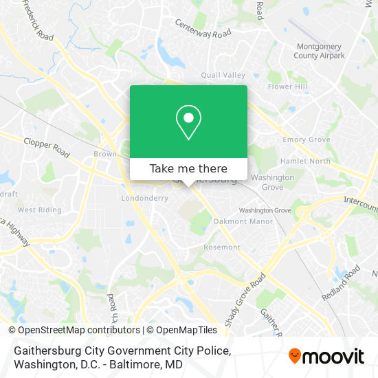 Gaithersburg City Government City Police map
