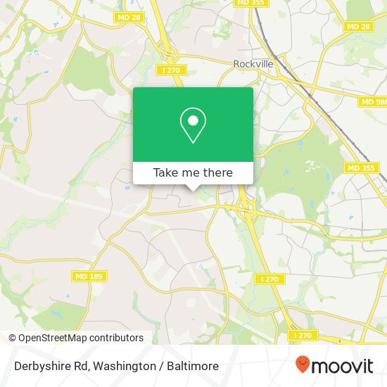 Mapa de Derbyshire Rd, Potomac, MD 20854