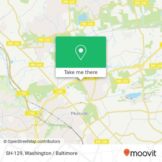 Mapa de SH-129, Pikesville, MD 21208