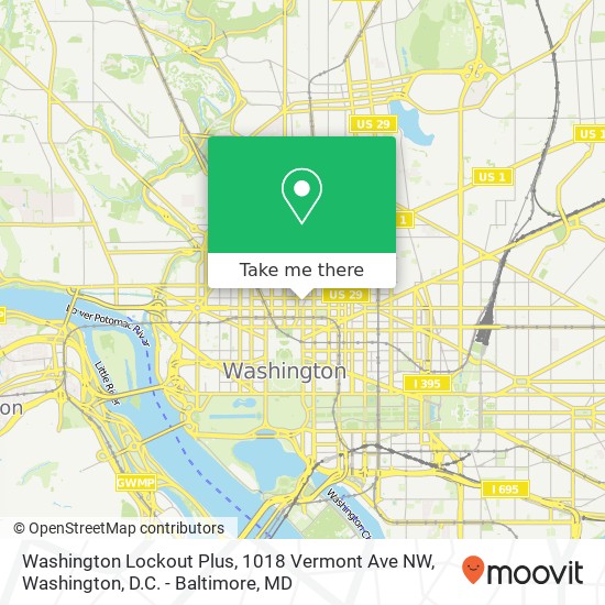 Washington Lockout Plus, 1018 Vermont Ave NW map