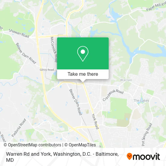 Warren Rd and York map