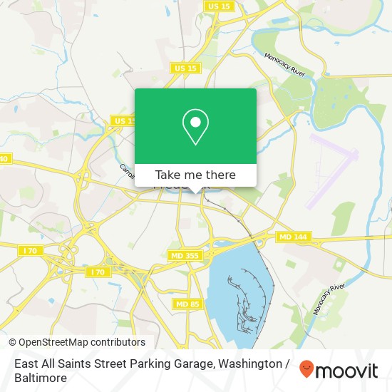 Mapa de East All Saints Street Parking Garage, 125 E All Saints St