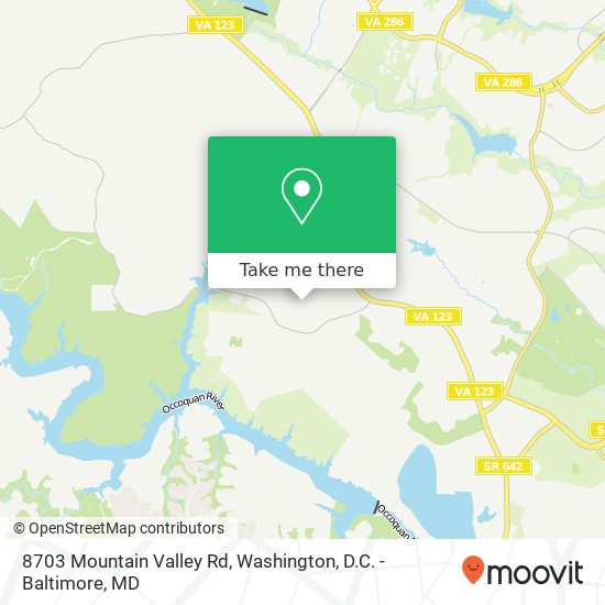 Mapa de 8703 Mountain Valley Rd, Fairfax Station, VA 22039